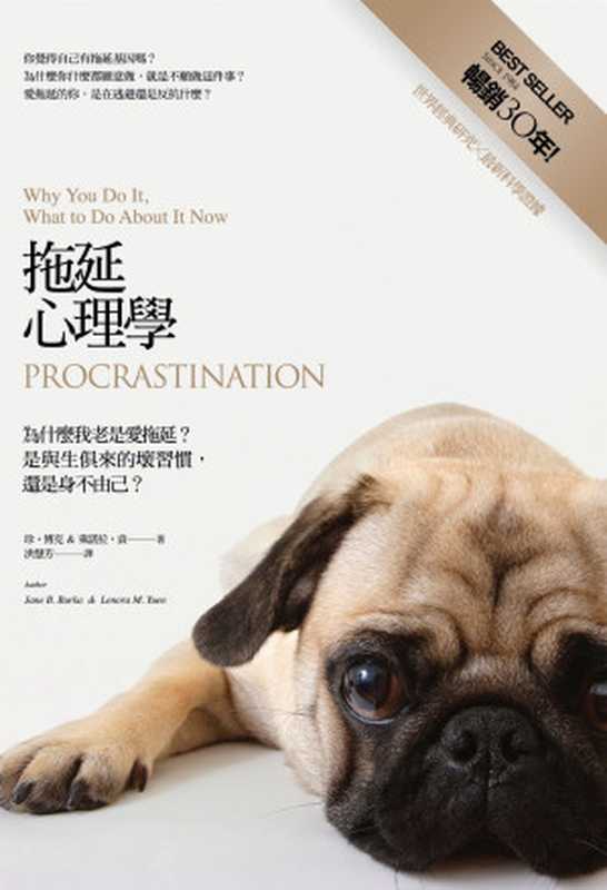 拖延心理學：為什麼我老是愛拖延？是與生俱來的壞習慣，還是身不由己？= Procrastination Why You Do It， What to Do About It Now（珍 &middot; 博克 (Jane B. Burka)， 萊諾拉 &middot; 袁 (Lenora M. Yuen) 著 ; 洪慧芳 譯）（漫遊者文化事業股份有限公司 2013）