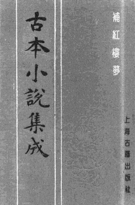 古本小说集成 4025 [清]嫏嬛山樵撰-补红楼梦（本衙藏板）（下）（上海古籍出版社1994）（[清]嫏嬛山樵撰）（2017）